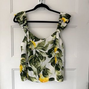 H&M Green & Yellow Floral Camisole Blouse